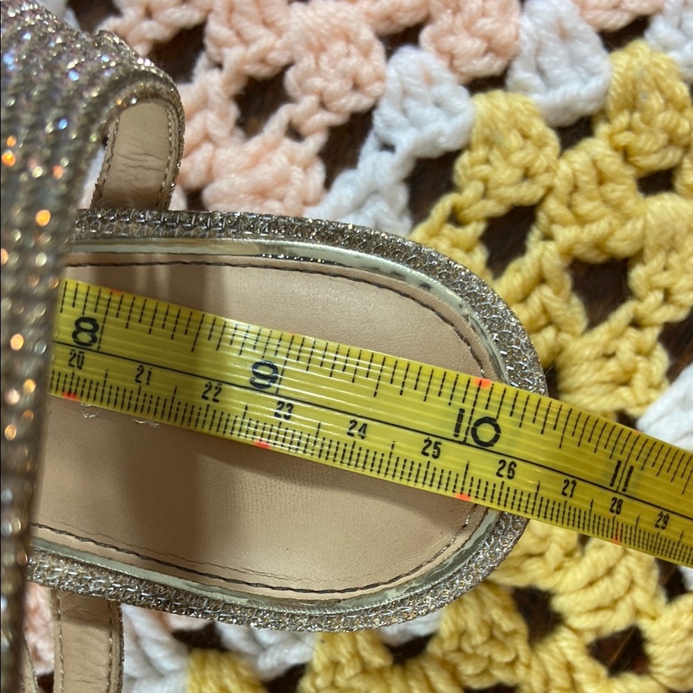 3/$12 Copper Key Waltz Gold Silver Glitter Metallic Shimmer Formal Sandals Heels - Picture 15 of 15